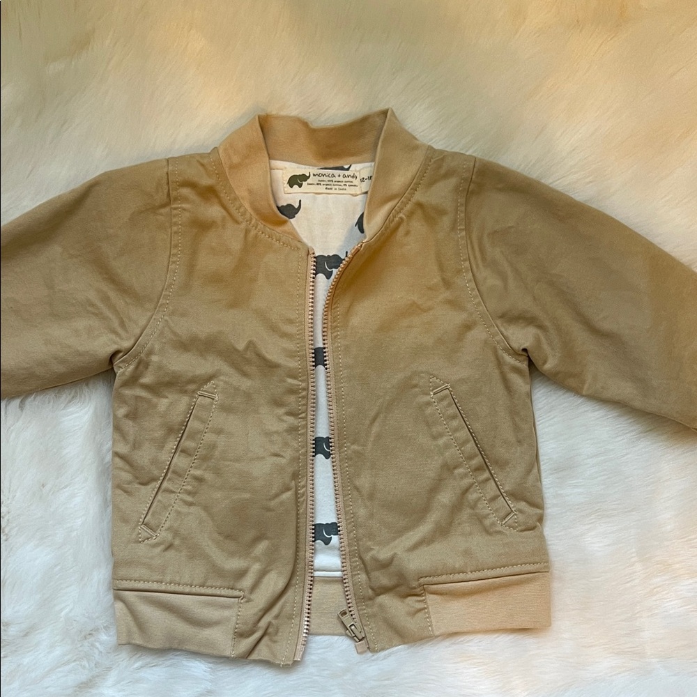 Tan Kids Bomber Jacket